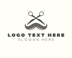 Mustache Barber Scissors logo