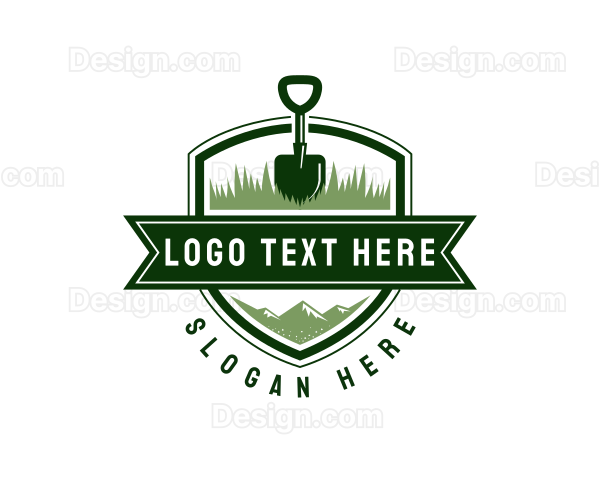 Shovel Landscaping Lawn Logo