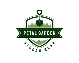 Shovel Landscaping Lawn logo design