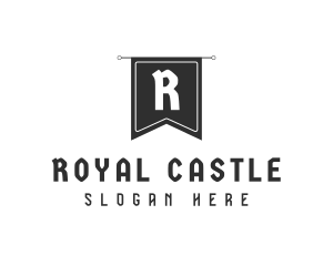 Medieval Castle Flag logo design