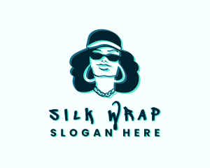 Glitch Hip Hop Woman logo design