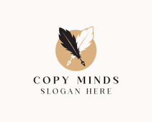 Creative Writer Quill Pen logo design