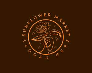 Sparkling Sunflower Floral logo design