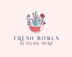 Floral Baking Whisk logo design