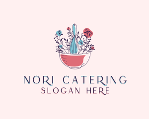 Floral Baking Whisk logo design