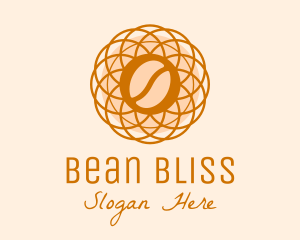 Abstract Flower Coffee Bean logo design