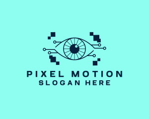 Cyber Eye Pixel logo design