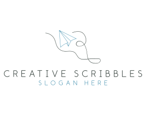 Paper Plane Doodle  logo design