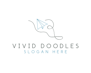 Paper Plane Doodle  logo design