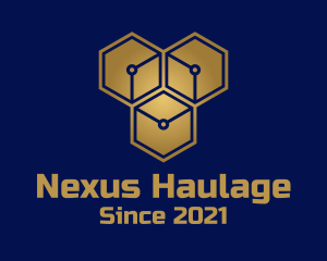 Gold Tech Hexagon Company logo design