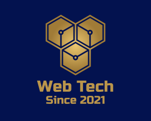 Gold Tech Hexagon Company logo design