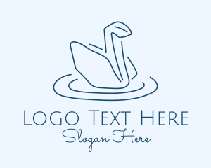 Abstract Origami Swan logo design