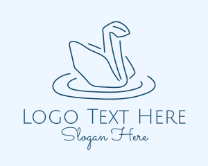 Abstract Origami Swan Logo