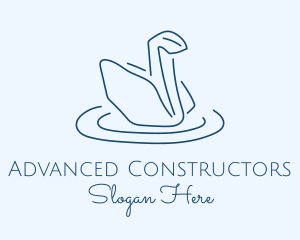 Abstract Origami Swan logo design