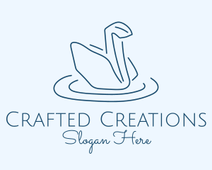 Abstract Origami Swan logo design