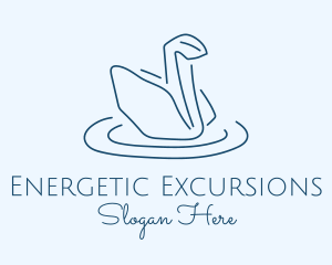 Abstract Origami Swan logo design