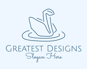 Abstract Origami Swan logo design