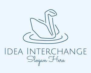 Abstract Origami Swan logo design