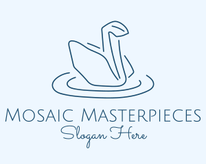 Abstract Origami Swan logo design