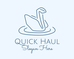 Abstract Origami Swan logo design