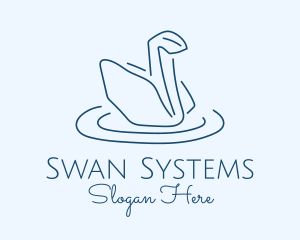 Abstract Origami Swan logo design