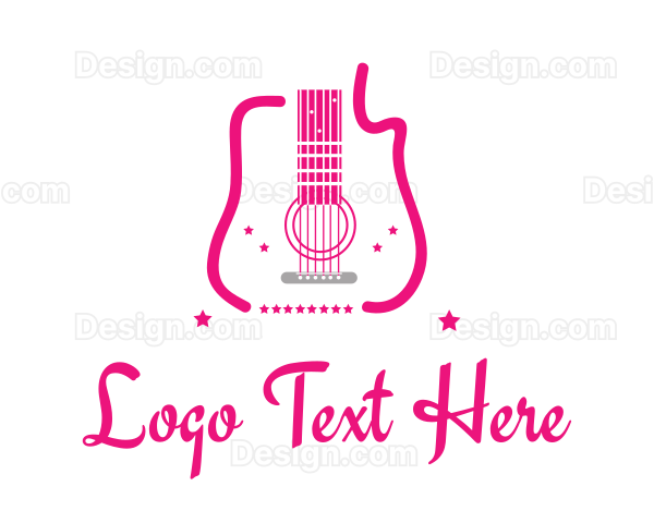Pink Guitar Stars Logo