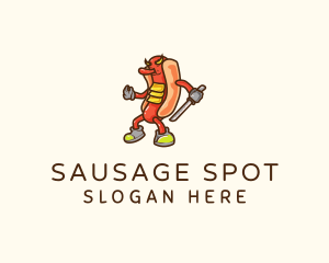 Samurai Hot Dog logo design