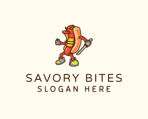 Samurai Hot Dog logo design