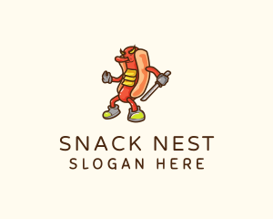 Samurai Hot Dog logo design