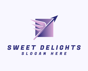Package Delivery Arrow Wings Logo