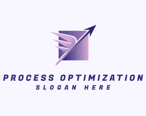 Package Delivery Arrow Wings logo