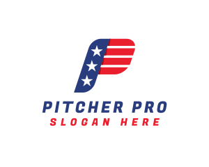 USA Flag Letter P logo design