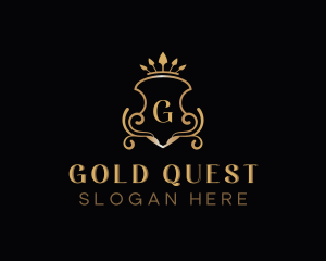 Gold Crown Shield logo design