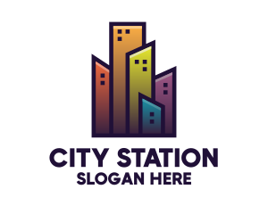 Colorful City Building logo design