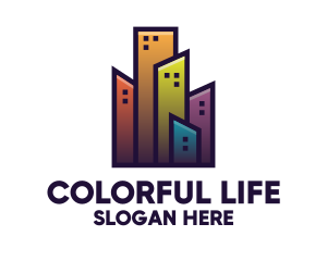 Colorful City Building logo design