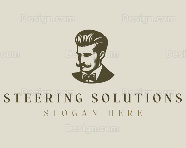 Gentleman Mustache Grooming Logo