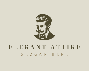 Gentleman Mustache Grooming logo design