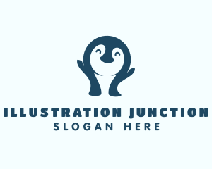 Happy Penguin Animal logo