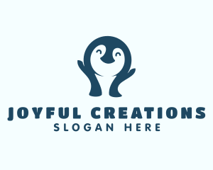 Happy Penguin Animal logo