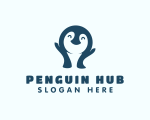 Happy Penguin Animal logo