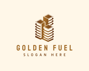 Golden Skyscraper Tower logo design