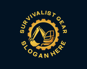 Gear Machine Excavator logo design