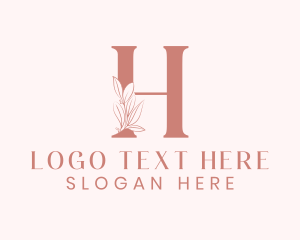 Elegant Leaves Letter H logo