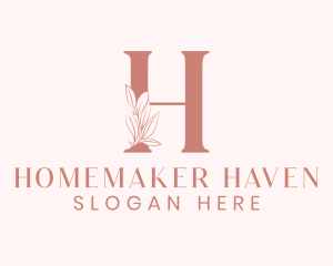 Elegant Leaves Letter H logo design