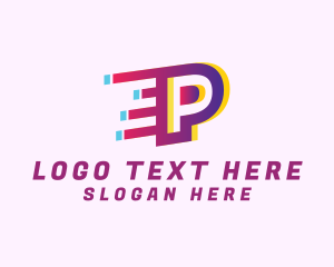 Speedy Letter P Motion Business logo