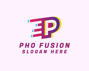 Speedy Letter P Motion Business logo design