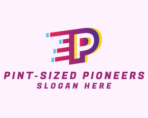 Speedy Letter P Motion Business logo design