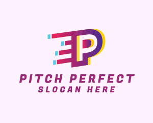 Speedy Letter P Motion Business logo design