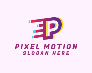 Speedy Letter P Motion Business logo design