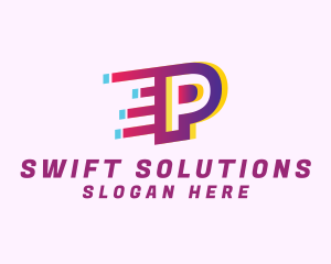 Speedy Letter P Motion Business logo